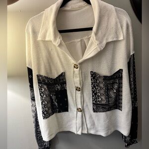 BUCKETLIST Cream Knit Cardigan